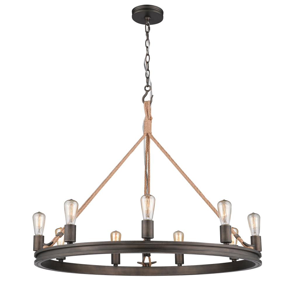 Wry Lighting Chatham 9-light Chandelier in Gunmetal Bronze